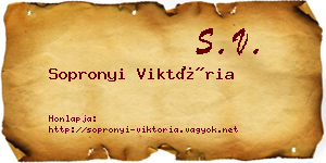 Sopronyi Viktória névjegykártya